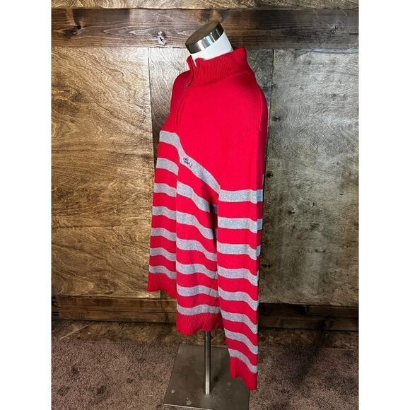 Men's American Rag Long Sleeve Quarter Zip Sweater Size XXL Red/Grey - Picture 3 of 5
